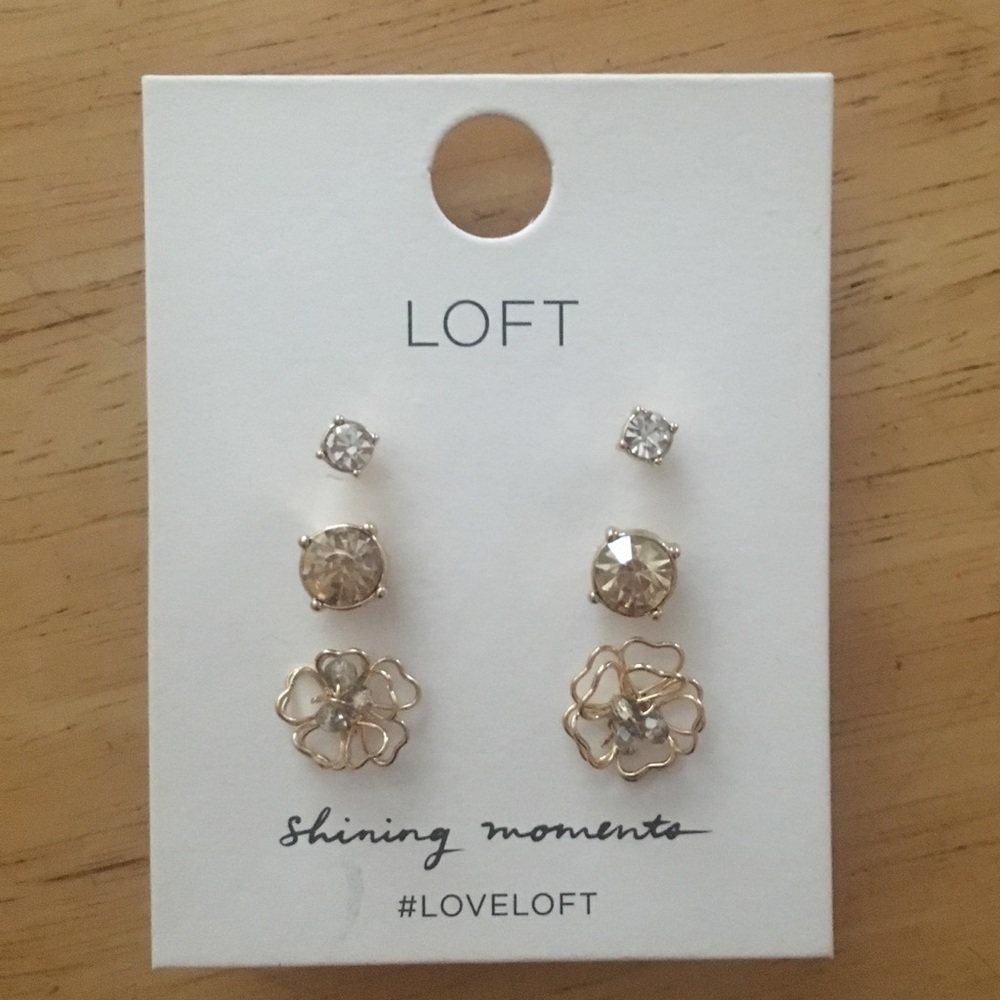Brand new LOFT 3 set earrings